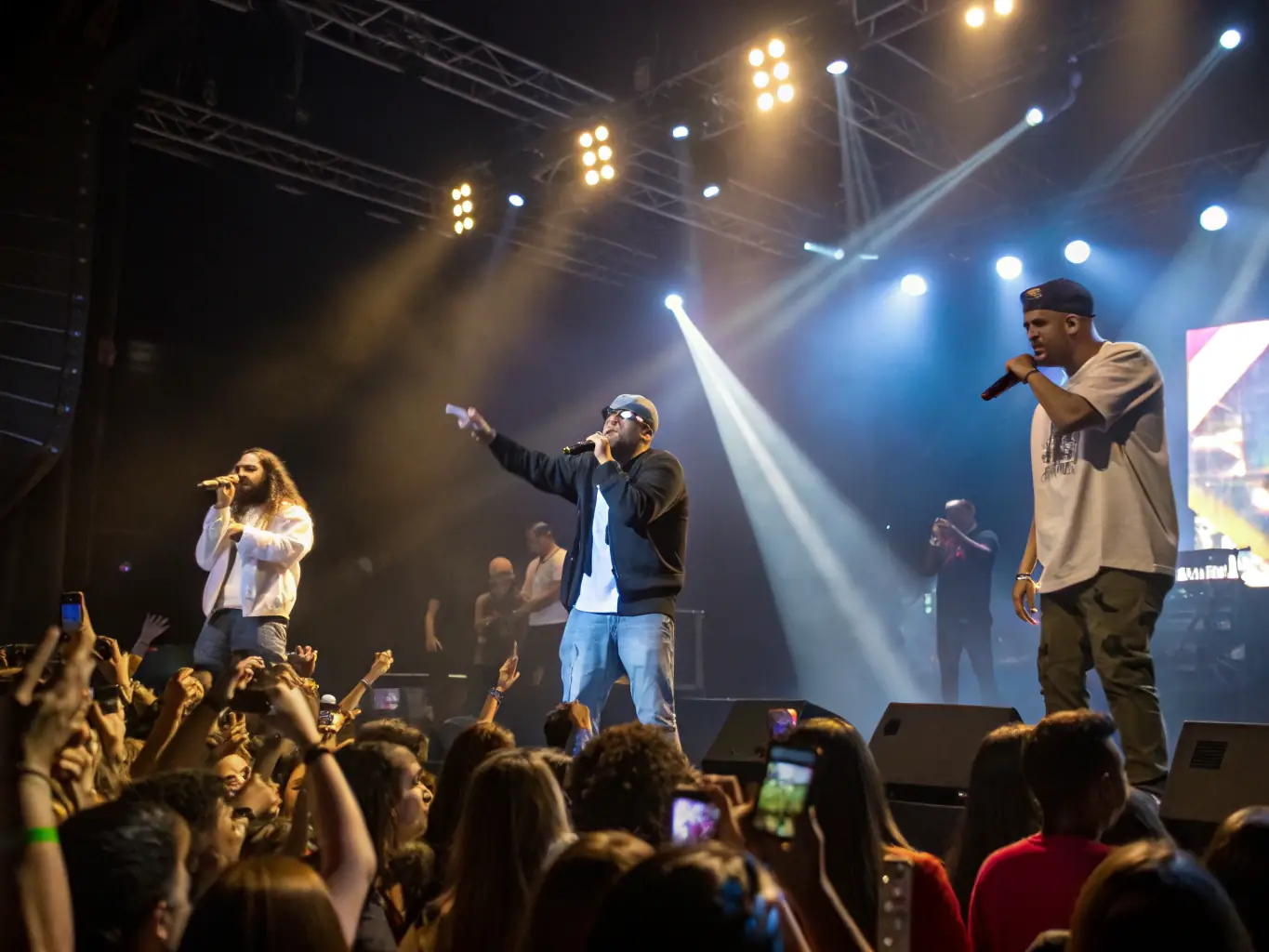 A vibrant image of a musical performance, showcasing composers' works being performed live, highlighting the performance opportunities provided by ASSOCIATION TOTAL RECALL.